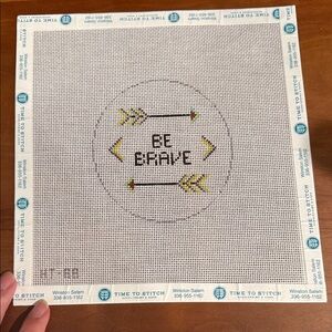 'Be Brave' Needlepoint Canvas - Yellow and Black